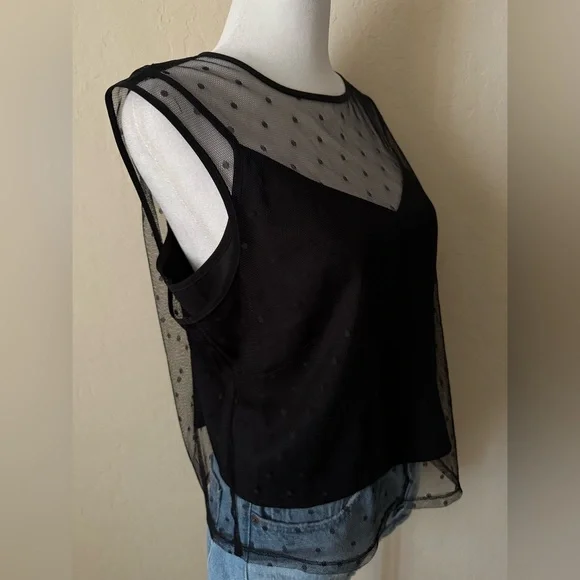 Express sheer polka dot top - Picture 3 of 5